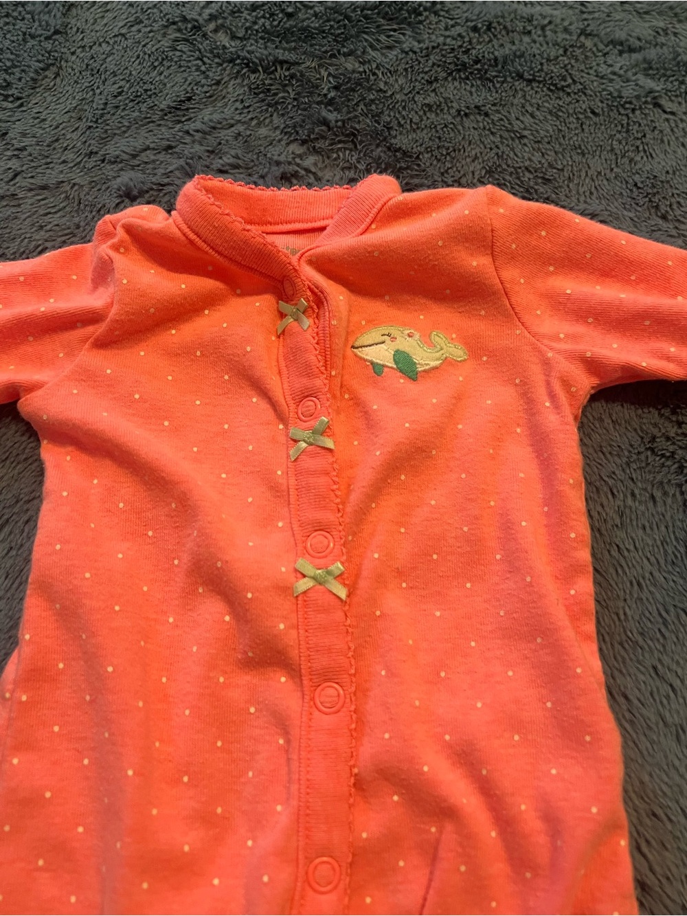 0-3 Polka Dot Whale One-Piece for Baby